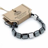 Bracelets Shamballa Hématite Magnétique - Cuboïdes Jaspe Blanc