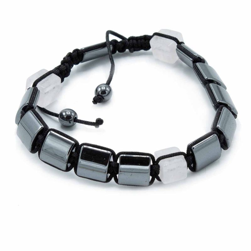 Bracelets Shamballa Hématite Magnétique - Cuboïdes Roses