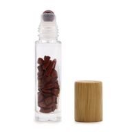 Flacon Roll-on Huile Essentielle & Pierres Précieuses - Jaspe rouge - Bouchon en bois