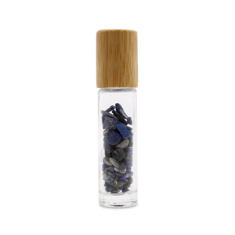 Flacon Roll-on Huile Essentielle & Pierres Précieuses - Sodalite - Bouchon en bois