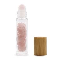Flacon Roll-on Huile Essentielle & Pierres Précieuses - Quartz rose - Bouchon en bois