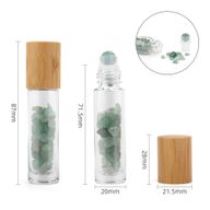 Flacon Roll-on Huile Essentielle & Pierres Précieuses - Aventurine - Bouchon en bois