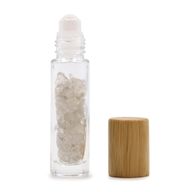 Flacon Roll-on Huile Essentielle & Pierres Précieuses - Quartz de Roche - Bouchon en bois