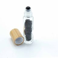 Flacon Roll-on Huile Essentielle & Pierres Précieuses  - Tourmaline Noire - Bouchon en bois
