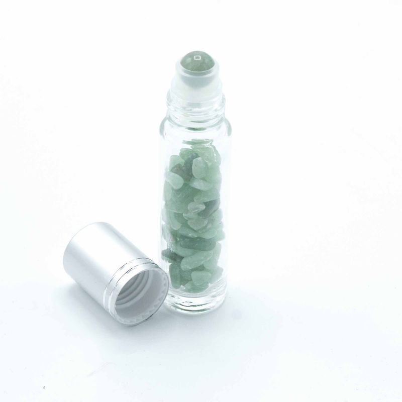 Flacon Roll-on Huile Essentielle & Pierres Précieuses - Aventurine -  Bouchon Argenté