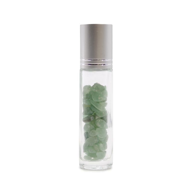 Flacon Roll-on Huile Essentielle & Pierres Précieuses - Aventurine -  Bouchon Argenté