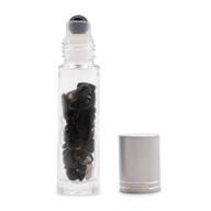Flacon Roll-on Huile Essentielle & Pierres Précieuses - Tourmaline Noire - Bouchon Argenté