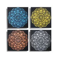 Lot de 4 Mandalas Détail Brocart - 30x30cm