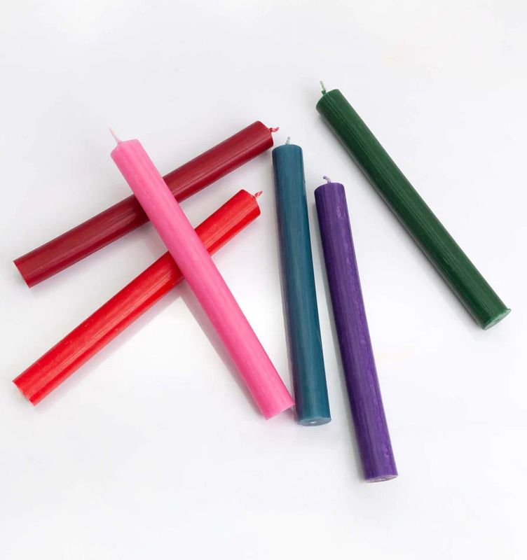 Bougies de Table de couleur unie en vrac - Violet rustique - Paquet de 100