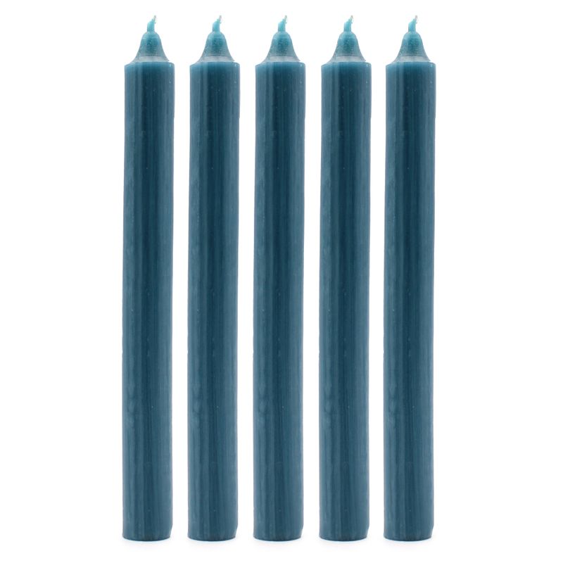 Set de Bougies de Table de Couleur Unie - Lot de 21 - Sarcelle Rustique
