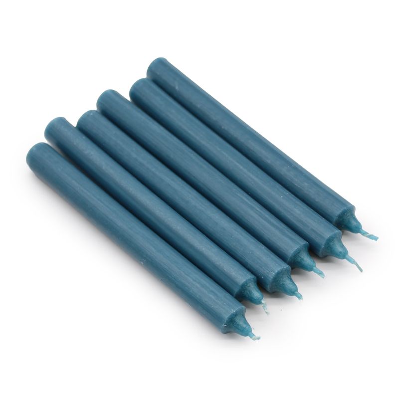 Set de Bougies de Table de Couleur Unie - Lot de 21 - Sarcelle Rustique