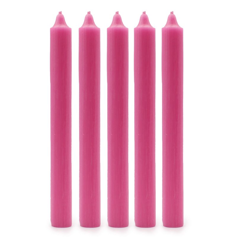 Bougies de Table de couleur unie en vrac - Rose foncé rustique - Paquet de 100
