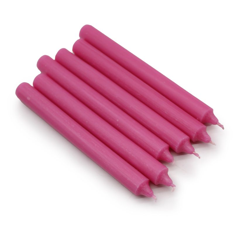 Bougies de Table de couleur unie en vrac - Rose foncé rustique - Paquet de 100