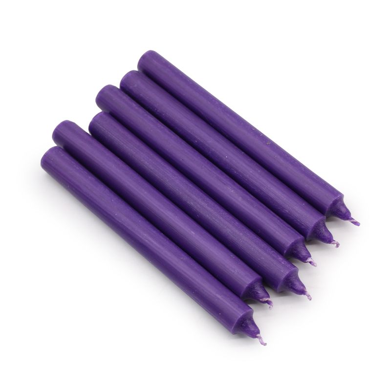 Bougies de Table de couleur unie en vrac - Violet rustique - Paquet de 100