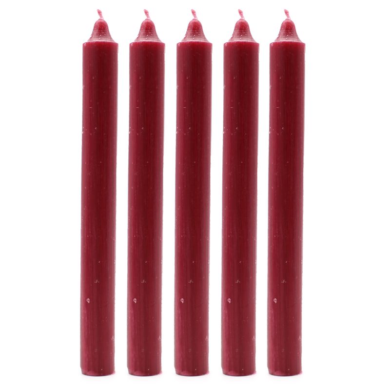 Bougies de table en vrac de couleur unie - Bordeau rustique - Paquet de 100