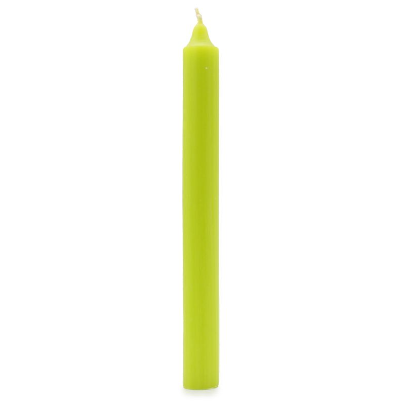 Bougies de Table de couleur unie en vrac - Vert citron rustique - Paquet de 100