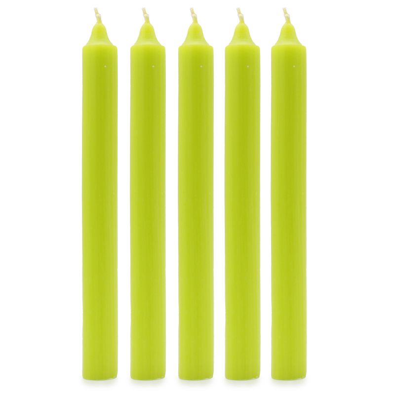 Bougies de Table de couleur unie en vrac - Vert citron rustique - Paquet de 100