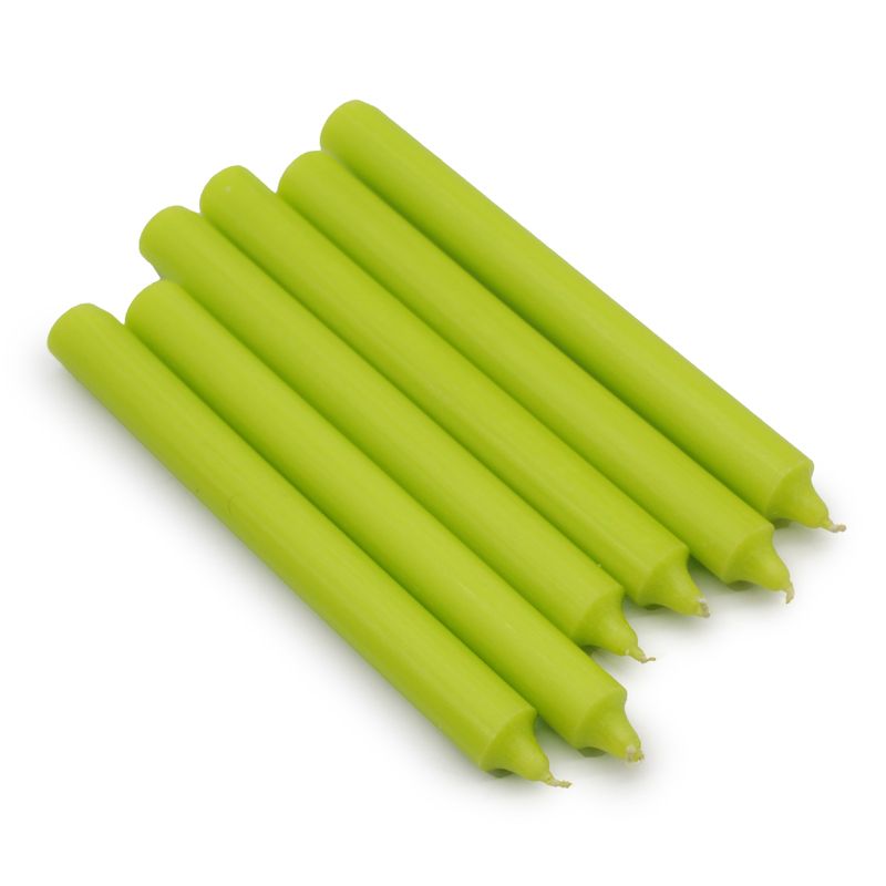Bougies de Table de couleur unie en vrac - Vert citron rustique - Paquet de 100