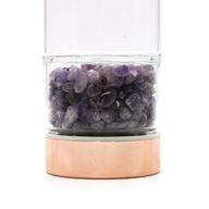 Bouteille Infuseur à Thé en Verre de Cristal - Or Rose - Améthyste