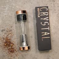 Bouteille Infuseur à Thé en Verre de Cristal - Or Rose - Jaspe Rouge