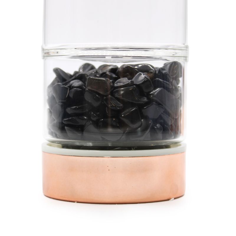 Bouteille Infuseur à Thé en Verre de Cristal - Or Rose - Onyx