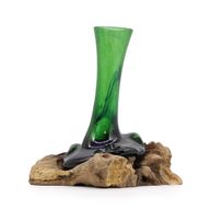 Vase à fleurs sur Bois en verre recyclé