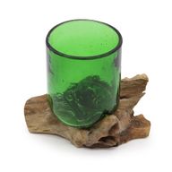 Verre à Bière sur Bois en verre recyclé