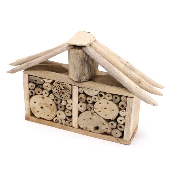 Boîte à abeilles et insectes en bois flotté