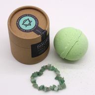 Bombe de Bain avec Bracelet en Pierres Précieuses - Aventurine Verte