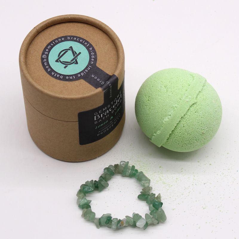 Bombe de Bain avec Bracelet en Pierres Précieuses - Aventurine Verte
