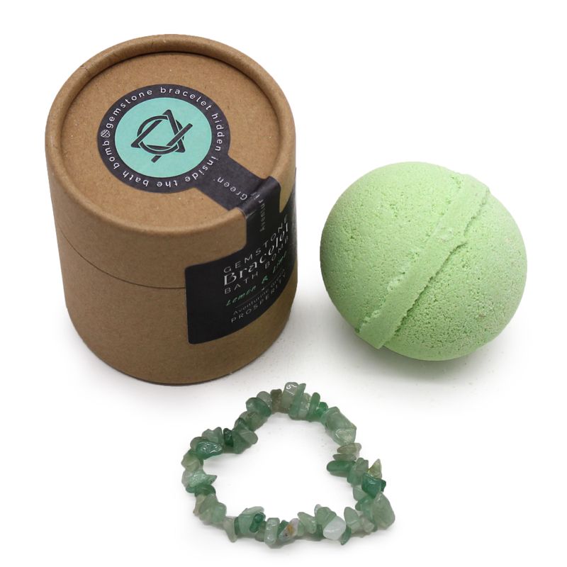 Bombe de Bain avec Bracelet en Pierres Précieuses - Aventurine Verte