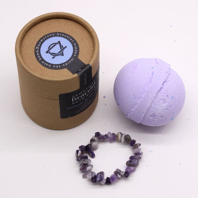 Bombe de Bain avec Bracelet en Pierres Précieuses - Améthyste