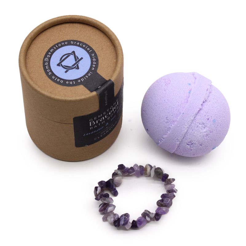 Bombe de Bain avec Bracelet en Pierres Précieuses - Améthyste