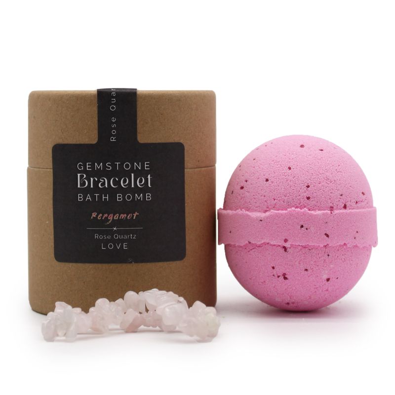 Bombe de Bain avec Bracelet en Pierres Précieuses - Quartz Rose