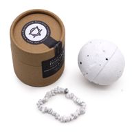 Bombe de Bain avec Bracelet en Pierres Précieuses - Jaspe blanc