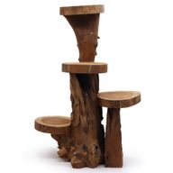Présentoir en Teck Naturel 4 étagères - 75cm de hauteur