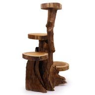 Présentoir en Teck Naturel 4 étagères - 75cm de hauteur