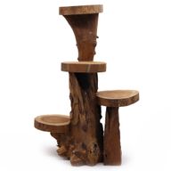 Présentoir en Teck Naturel 4 étagères - 75cm de hauteur