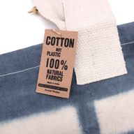 Sac en Coton Naturel Tie-Dye (8 oz) - 38x42x12cm - Anneaux Bleus - Anse Bleue