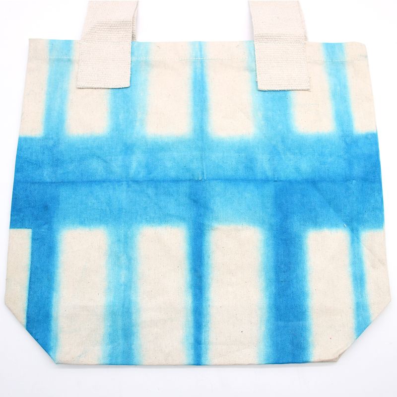 Sac en Coton Naturel Tye-Dye (8oz) - 38x42x12cm - Bleu Ciel - Anse Naturelle