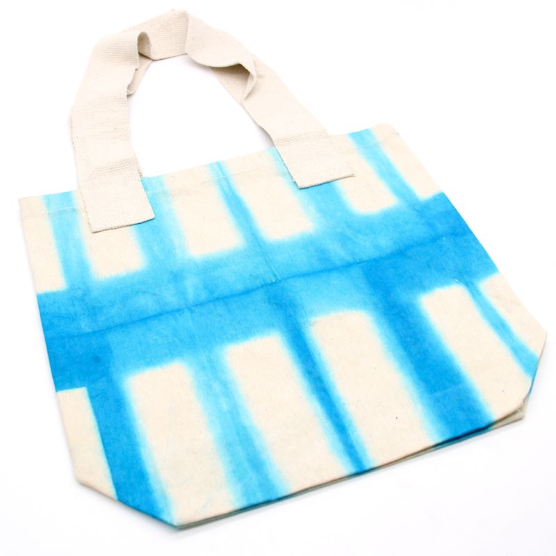 Sac en Coton Naturel Tye-Dye (8oz) - 38x42x12cm - Bleu Ciel - Anse Naturelle