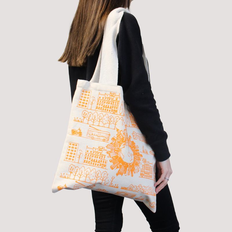Grand Cabas en coton - 38x42cm - Vie Marine - 10oz