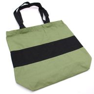 Sac en Coton Bicolore - 38x42x12cm - Vert & Noir - 10oz