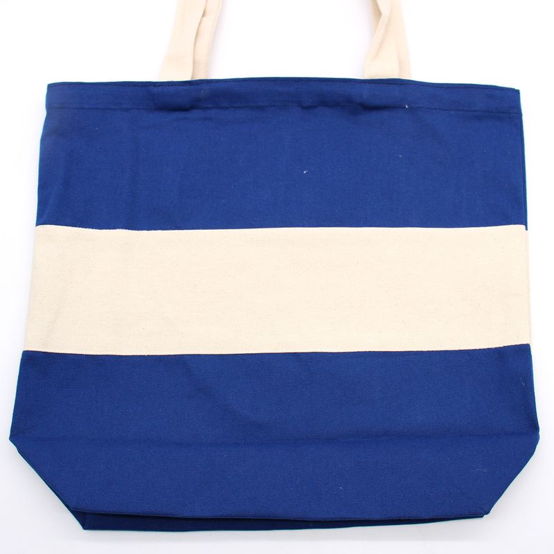 Sac en Coton Bicolore - 38x42x12cm - Bleu & Naturel - 10oz