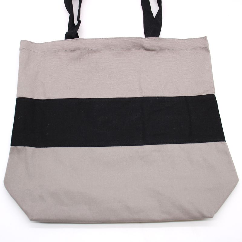 Sac en Coton Bicolore - 38x42x12cm - Gris & Noir - 10oz