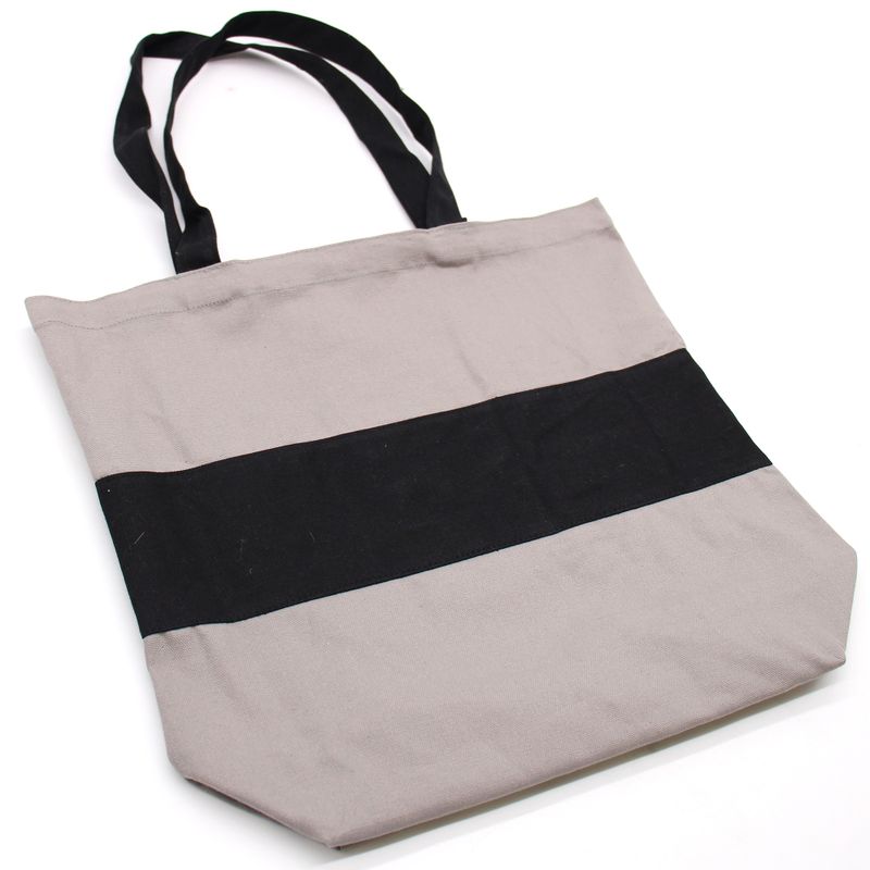 Sac en Coton Bicolore - 38x42x12cm - Gris & Noir - 10oz