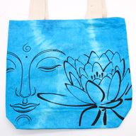 Sac en Coton Tye-Dye (6oz) - 38x42x12cm - Bouddha Lotus - Bleu - Anse Naturel