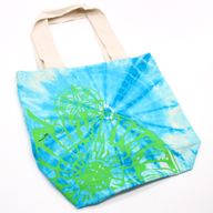 Sac en Coton Tye-Dye (6oz) - 38x42x12cm - Coquillage - Bleu/Vert - Anse Verte