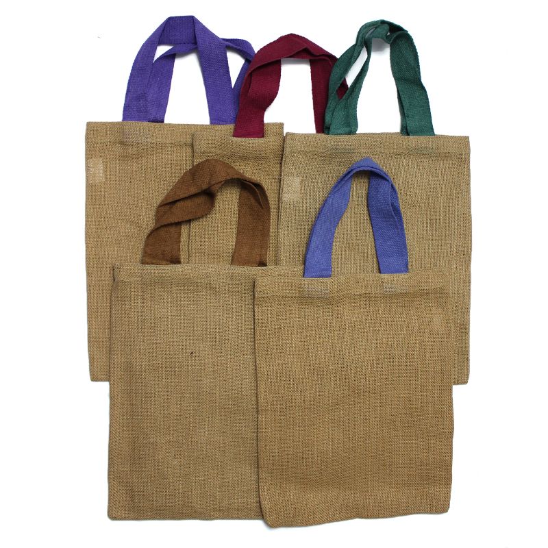 Cabas en Jute - 5 anses couleurs assorties