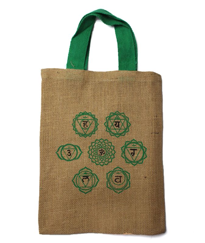 Sac Tote Bag en Jute - 5 motifs mystiques assortis